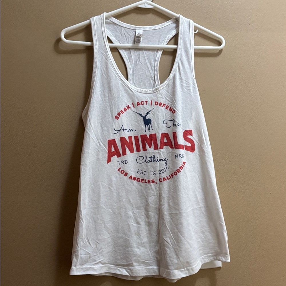 White Graphic Tank Top